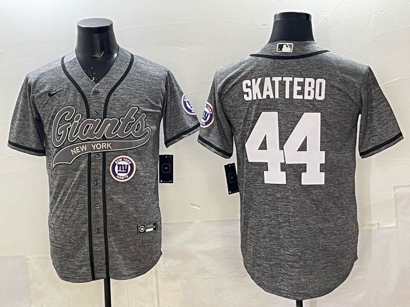 Men 2025 New York Giants #44 Skattebo Grey Joint Name Nike Limited NFL Jersey 08->new york giants->NFL Jersey